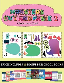 Christmas Craft (20 full-color kindergarten cut and paste activity sheets - Monsters 2)