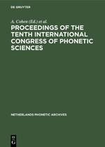Proceedings of the Tenth International Congress of Phonetic Sciences