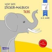 Vicky Bo: Vicky Bo's Sticker-Malbuch Tiere: Erstes Malen, Zeichnen und Kritzeln mit Stickern