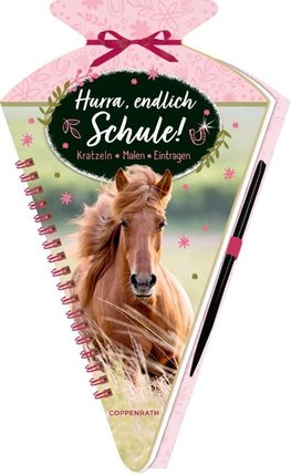 Schultüten-Kratzelbuch - Pferdefreunde - Hurra, endlich Schule!