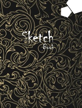 Sketchbook Large 8 x 10 Premium, Uncoated (75 gsm) Paper, Floral Black Cover