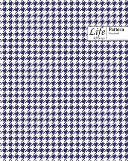 Checkered II Pattern Composition Notebook Wide Large 100 Sheet Navy Blue Cover