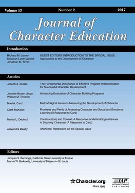 Journal of Character Education Volume 13, Issue 2, 2017