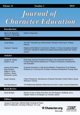 Journal of Character Education Vol 14 Issue 1 2018