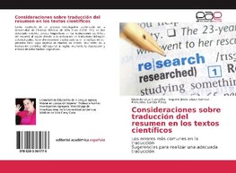 Consideraciones sobre traducción del resumen en los textos científicos