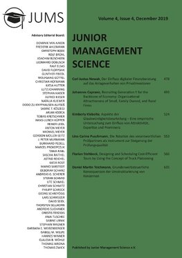 Junior Management Science, Volume 4, Issue 4, December 2019