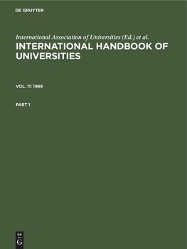 International Handbook of Universities, Vol. 11, International Handbook of Universities (1989)