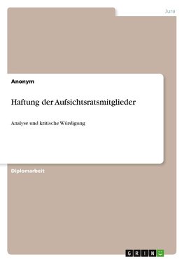 Haftung der Aufsichtsratsmitglieder