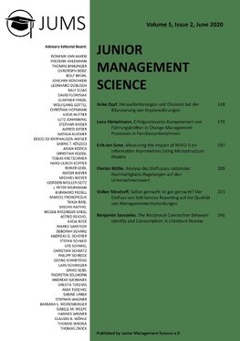 Junior Management Science, Volume 5, Issue 2, June 2020