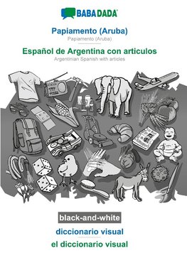 BABADADA black-and-white, Papiamento (Aruba) - Español de Argentina con articulos, diccionario visual - el diccionario visual