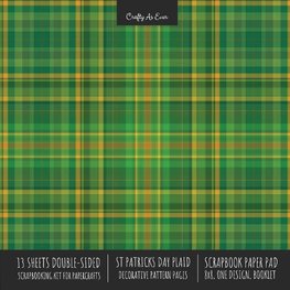 St. Patrick's Day Plaid Scrapbook Paper Pad 8x8 Scrapbooking Kit for Cardmaking Gifts, DIY Crafts, Printmaking, Papercrafts, Green Decorative Pattern Pages
