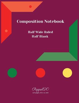 College Notebook Half Wide Ruled | Half Blank