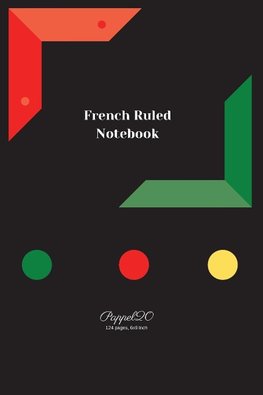 French Ruled Notebook |Black Cover |6x9