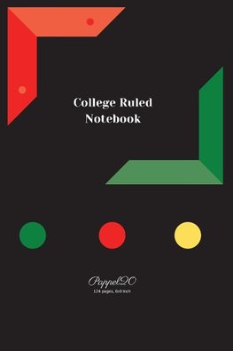 College Ruled Notebook|Black Cover |124 pages|6x9