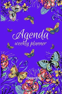 Agenda - Weekly Planner 2021 | Butterflies Purple Cover | 136 pages | 6x9-inches