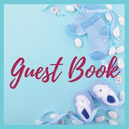 Premium Guest Book - Baby Shower It's a Boy | 80 Premium color pages| 8.5 x8.5