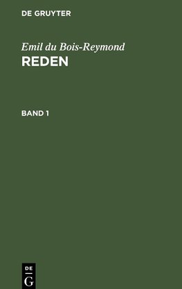Reden, Band 1, Reden Band 1