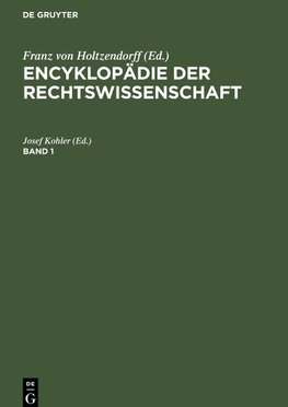 Encyklopädie der Rechtswissenschaft. Band 1