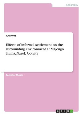 Effects of informal settlement on the surrounding environment at Majengo Slums, Narok County