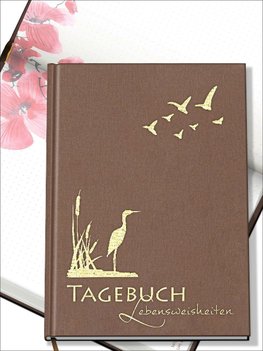 Tagebuch illustriert mit Aquarellmalerei und schönen Sprüchen zum Nachdenken