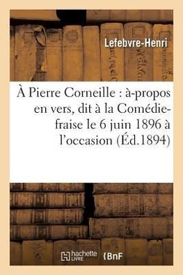 À Pierre Corneille
