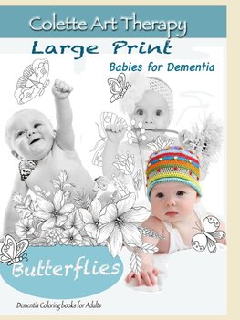 Butterflies. Dementia coloring books for Adults