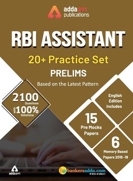 Adda247 20+ RBI Assistant Prelims Mock Papers Practice Book English Medium