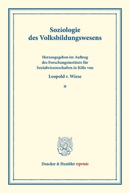Soziologie des Volksbildungswesens.