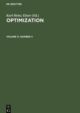 Optimization, Volume 11, Number 4, Optimization Volume 11, Number 4