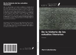 De la historia de los estudios literarios