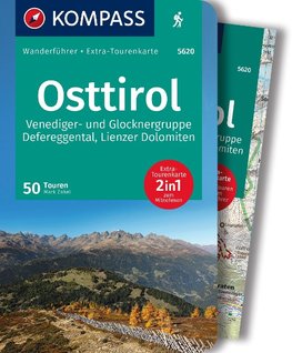 KOMPASS Wanderführer 5620 Osttirol, Venediger- und Glocknergruppe, Defereggental, Lienzer Dolomiten, 50 Touren