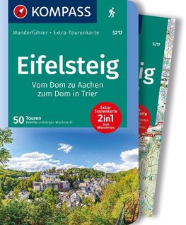 KOMPASS Wanderführer Eifelsteig, 50 Touren mit Extra-Tourenkarte