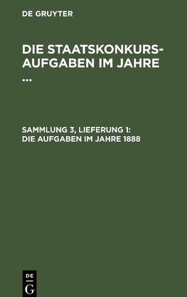 Die Aufgaben im Jahre 1888