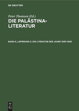 Die Literatur der Jahre 1935-1939
