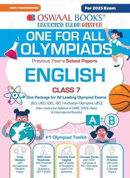 Oswaal One For All Olympiad Previous Years' Solved Papers, Class-7 English Book (For 2023 Exam)