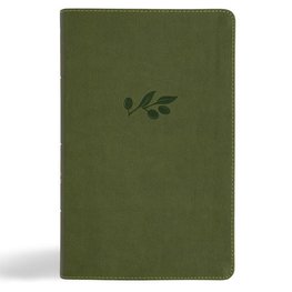 NASB Single-Column Personal Size Bible, Olive Leathertouch