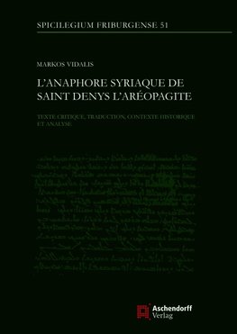 L'anaphore syriaque de saint Denys l'Aréopagite