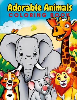 Adorable Animals Coloring Book for Kids