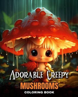 Adorable Creepy Mushrooms Coloring Book