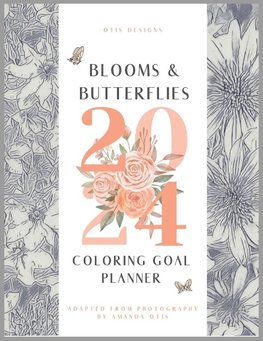 Blooms and Butterflies Fine Line Coloring Book Goal Planner