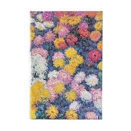 Monet's Chrysanthemums Midi Lined Hardback Journal (Elastic Band Closure)