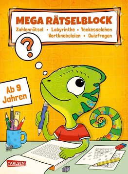 Rätseln für Kinder ab 9: Mega Rätselblock - Zahlenrätsel, Labyrinthe, Teekesselchen, Wortknobeleien, Quizfragen