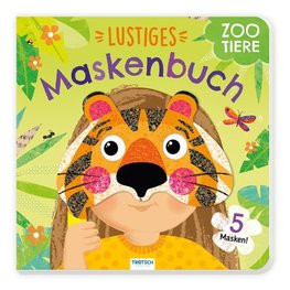 TRÖTSCH - Lustiges Maskenbuch "Zootiere" | Interaktives Pappenbuch mit 5 herausnehmbaren Zootier-Masken zum Spielen und Verkleiden | Mit eingängigen Reimen für fantasievolle Abenteuer | Ab 1 Jahr