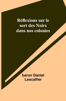 Réflexions sur le sort des Noirs dans nos colonies