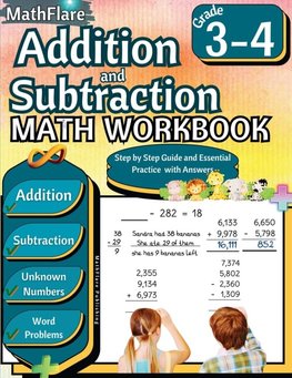 Addition and Subtraction Math Workbook 3rd and 4th Grade