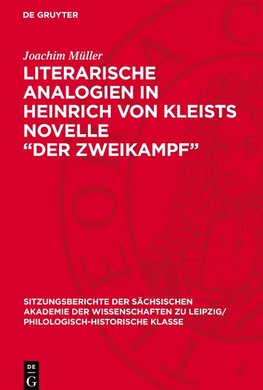Literarische Analogien in Heinrich von Kleists Novelle "Der Zweikampf"