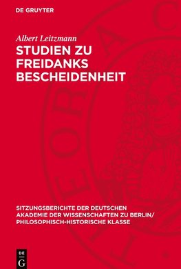 Studien zu Freidanks Bescheidenheit