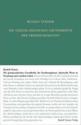 Die geistig-seelischen Grundkräfte der Erziehungskunst
