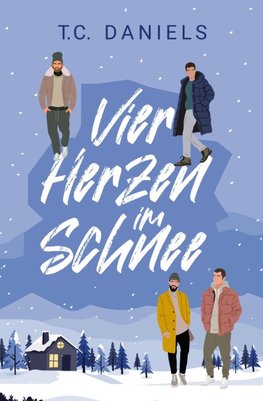 Vier Herzen im Schnee