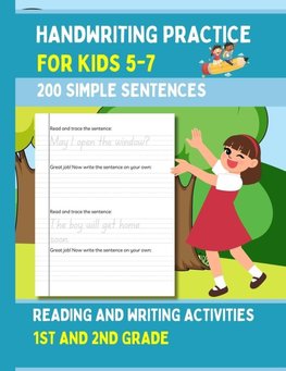 Handwriting Practice For Kids 5-7, 200 Simple Sentences
